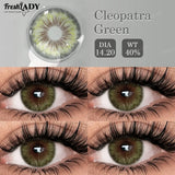 1 Pair Cleopatra Series Colored Contact Lenses Natural Brown Pupils Eyes Contact lenses Green Soft Contacts 14.20mm