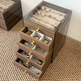 Luxury Jewelry Box Exquisite Necklaces Earrings Walnut Storage Box Multi-Layer Storage Box Desktop Organizer Home Decoration