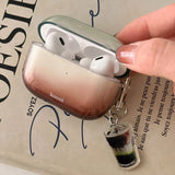 New Korea Simple Cute Transparent Gradient Earphone Case For AirPods Pro 2 Coffee Pendant Cover For AirPods 2 3 4 Soft Case