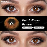 1 Pair Pearl Warm Series Colored Contact Lenses Natural Brown Pupils Eyes Contact lenses Blue Soft Contacts 14.20mm