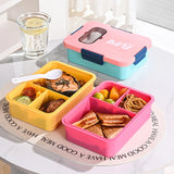 Microwavable Compartment Bento Box Food Grade Plastic Portable Leakproof Lunch Container with Spoon for Students Office Workers