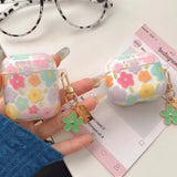 Ins flower colorful imd shell for apple airpods 1 3 2 pro 2nd 4 wireless bluetooth charging box earphone case pendant cover