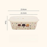 Microwave Oven Specific Ceramic Bento Box Divided Into Compartments Dining Box with Lid Fresh Keeping Box Cute