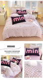 Washed Cotton Pink Duvet Cover Girl Room Decor Breathable Comforter Cover with 2 Pillowcases Bed Linens Bedding Set Home Textile