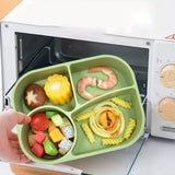 Rectangular Silicone 4 Grid Lunch Box Heat Resistant Leak Proof Food Box Microwavable With Compartments Picnic Box Office