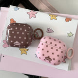 Lovely Brown Star Wireless Bluetooth Earphone Case for Apple AirPods 1 2 3 4 Pro 2 Charge Box Shell With Pink Chain Pendant