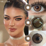 1pair Contact Lenses Brown Pupils with Degree Colored Korean Lenses Make up Fashion Lenses Fast Shipping Yearly Use