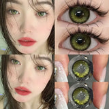 1Pair Color Contact Lens Pupils High Quality Green Eyes Blue Gray Lenses Makeup Diameter 14.2mm