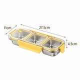 304 Stainless Steel Bento Box Thermal Insulation Portable Divided Lunch Box with Fork Spoon Leak Proof Food Container
