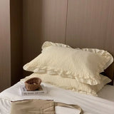 Korean adult double-layer ruffled lace A pair of pillowcases