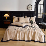 White Butterfly Quilts Air Conditioning Blanket Summer Quilt Silky High Quality Skin-Friendly Bedding with Embroidery 200*230cm