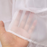 1PC simple white chiffon perforated curtains multi-layer semi transparent drapes for bedroom living room holiday decoration