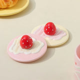 High-looking strawberry three-dimensional decorative ceramic cover with embossed underglaze color creative breakfast coffee cup