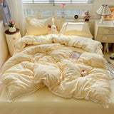 Cute INS Princess Bedding Set New Soft Cotton Lace Bed Flat Sheet Twin Queen Size Duvet Set Pillowcase Bed Linens Set Girls