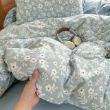 New Floral Double-piece Washed Cotton Quilt Cover  Skin-friendly Breathable Student Dormitory Duvet Covers Without Pillowcases