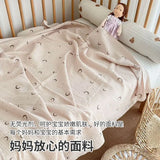 Baby Muslin Blanket 110X130cm Swaddle Blanket Gauze Thin Quilt Floral Print Double Layer Cotton Stroller Cover Kids Bedding