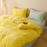 Stripe Color Collision Shell Embroidery Student Dormitory Solid Color Four Piece Set