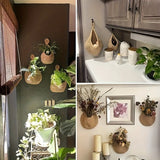 Bohemian Handwoven Hanging Baskets Multipurpose Wall Mounted Storage and Decorative Mesh Shelf Baskets for Hanging Small Items