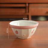 Household High Value Round Underglaze Colored Tableware with Ins Style Cute Dining Bowl