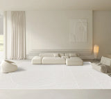 Living Room Oversized Carpet White Lines Bedroom Carpets Minimalist Stripes Home Rug Fluff Non-slip Machine Washable Rugs Tapete