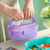 Student Lunchbox Mug Set Double Layer Food Cooler Portable Bento Box with Cutlery Microwavable Food Container