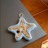 New Summer Ocean Themed Hand Towel, Shell Starfish Shaped Plush Hand Towel, Bathroom and Kitchen Hanging Towel