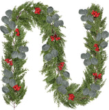 6.2FTArtificial Norfolk Pine Garlands Real Touch Christmas Cypress Greenery Vine for Table Mantle Xmas Home Decoration