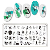 1PCS Halloween Nail Stamping Plates Rectangle Template Stencils Nail Art Stamp Image Plate Manicure Nail Print Tools