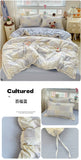 Print Floral Bedding Set Double Layer Yarn Four Pieces Set Soft Comfortable Duvet Cover Bed Sheet With Pillowcases Home Textiles