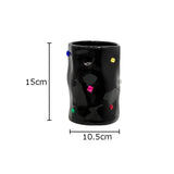 Simulation Inlaid Gemstone Ceramic Vase Flowers Pots Desk Decoration Flower Arrangement Floral Vases Room Aesthetic Decor