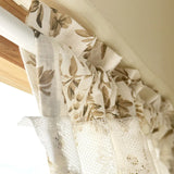 Retro White Ventilate Curtain Double-Layer Pure Cotton Kitchen Door Curtains Cafe Living Room Window Kitchen Half Curtain Decor
