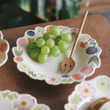 Cone Bowl Open Petal Side Bowl Kitchen Supplies Home Large Soup Bowl Restaurant Cute Flower Printing Tableware Dinner Plate