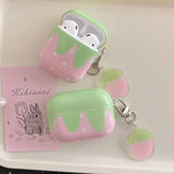 Korea Lovely Fresh Strawberry Pattern Silicone Earphone Case for AirPods 2 3 4 Pro 2nd Generation Protective Cover Cute Pendant