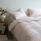 Japanese Minimalism Cotton Bedding Sets Duvet Cover Sheet Pillowcase 4in1 Underwear Bed Linens