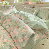 Pure Cotton Bedding Set Four Piece Bed Sheet Set Comforter Set Single Double  Bed Quilt Cover Rural Style Floral Bed Linens