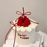 4-inch Pink Strawberry Mini Plastic Simulation Birthday Cake Model Decoration Showcase Dessert Sample Display Photography Props