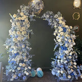 Blue Wedding Decoration Bull Horn Arch Floral Party  Engagement  Ceremony  Wedding  Outdoor  Event  Ceremony  Simulated  Flowers