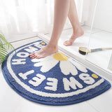 Cute Cartoon Half-Moon Bath Mat - Thickened Plush Bathroom Rug, Ultra-Soft Skin-Friendly with TPR Non-Slip Backing, 45x75CM
