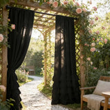 2pcs Romantic Pastoral Multi-Layer Ruffled Half-Blackout Outdoor Curtains,with Top Rod Pocket,Suitable ForDoor Curtains,Bedrooms