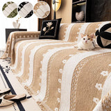 1PC-Solid color sofa towel, high-end plush sofa pad, one-piece full coverage living room sofa protective towel