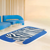 Zebra Striped Living Room Large Area Carpets Irregular Bedroom Carpet Blue Anti-slip Balcony Rugs Fluffy Soft Cloakroom Rug 