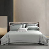 Luxury Butterfly Embroidery 1000TC Egyptian Cotton Bedding Set Duvet Cover, Bed Sheet, Pillowcases, With Elastic Band Bed Sheet