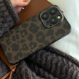 Matte Leopard Amber Silicone Back Cover Neutral Mobile Phone Case For iPhone 16 15 14 13 12 11 Pro Max Protective Fundas Cover