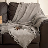 Soft Cotton Blankets Four Layers Gauze Sofa Cover Throw Blanket with Tassel Office Home Decorative Airplane All Season Drop Ship