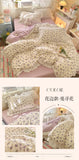 Korean Princess Style 4Pcs Floral Ruffles Bedding Set Single Queen Size Soft Skin-friendly Washed Cotton Duvet Cover Pillowcase
