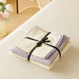 Stripe Color Collision Shell Embroidery Student Dormitory Solid Color Four Piece Set