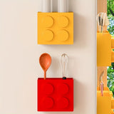 Magnetic Refrigerator Storage Box Plastic Building Block Refrigerator Side Mount Rack Organizer for Kitchen Wrap Straws Utensils