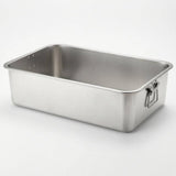 Stainless Steel Tray Side Handles Rectangular Serving Tray Stainless Steel Hotel Pan Seamless Home Container Stackable