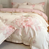 Flowers Embroidery Bedding Set Luxury 1000TC Egyptian Cotton Duvet Cover sets Flat/Fitted Bed Sheet Pillowcases Home Textiles