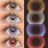 Monaco Brown Prescription Colored Contact Lenses 14.2mm Multichrome Natural Soft Lens Daily Eyewear